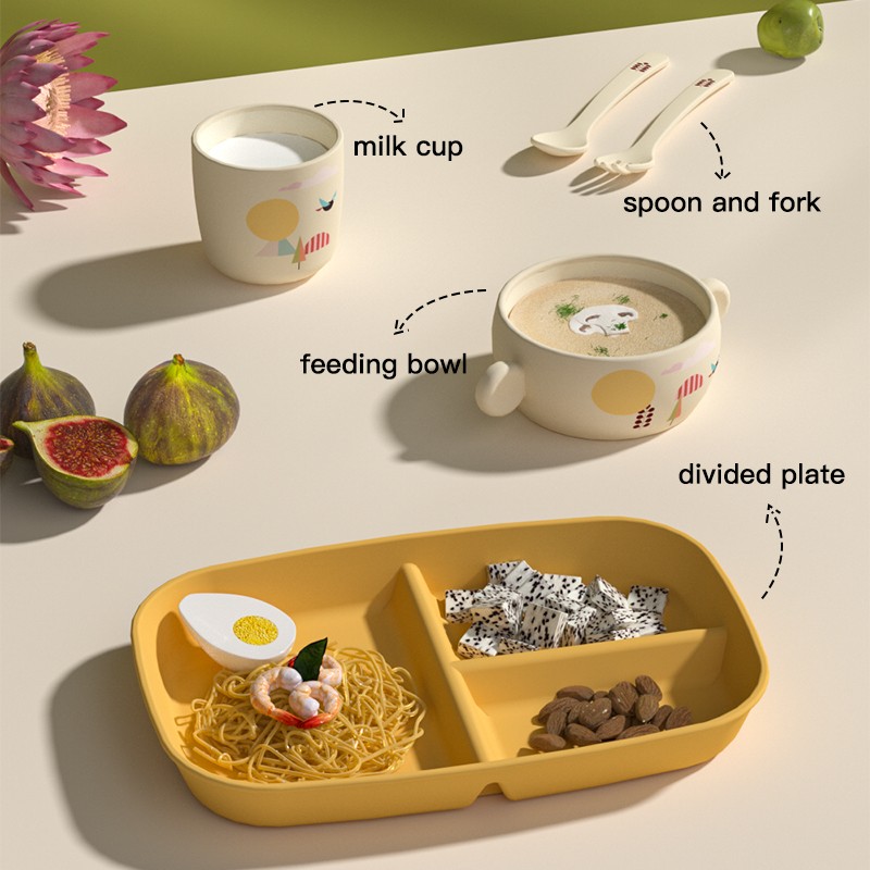 Baby Tableware Set - Plate Bowl Cup Utensils