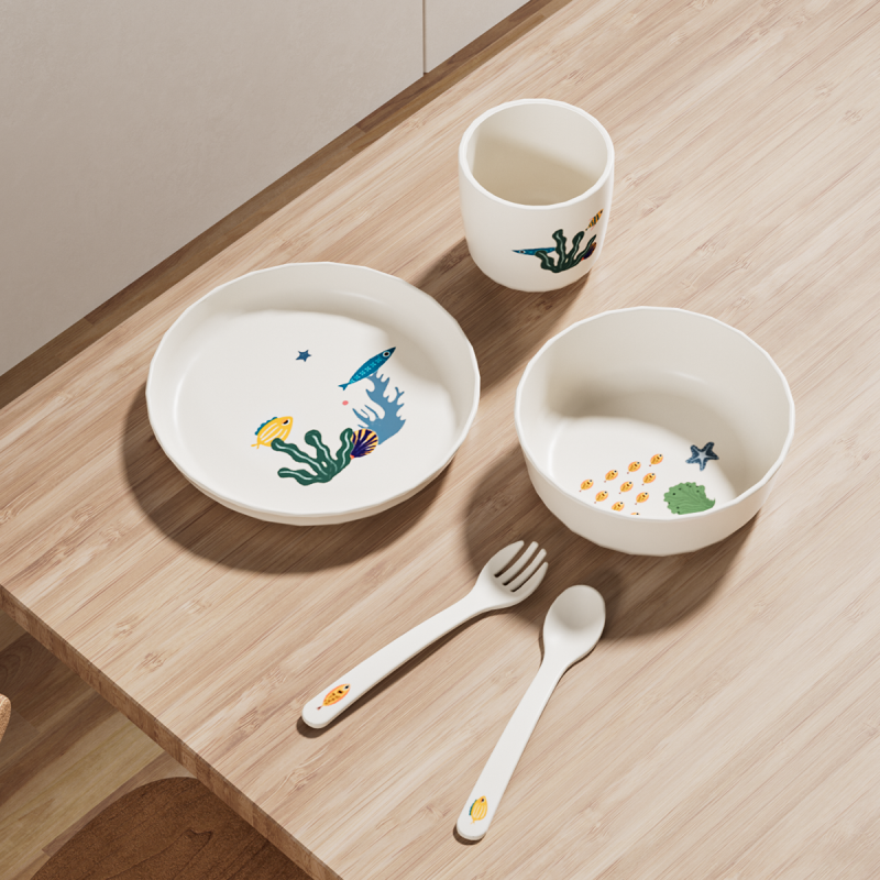 Baby Tableware Set - 5in1 PP Material Feeding