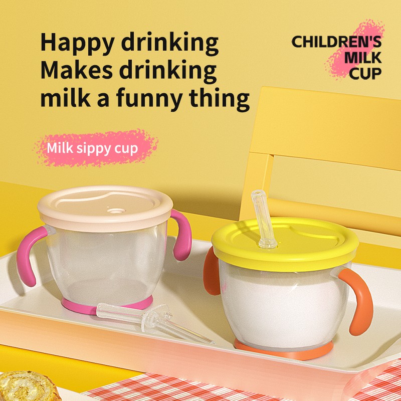 Training Milk Cup - Silicone with Straw Lid