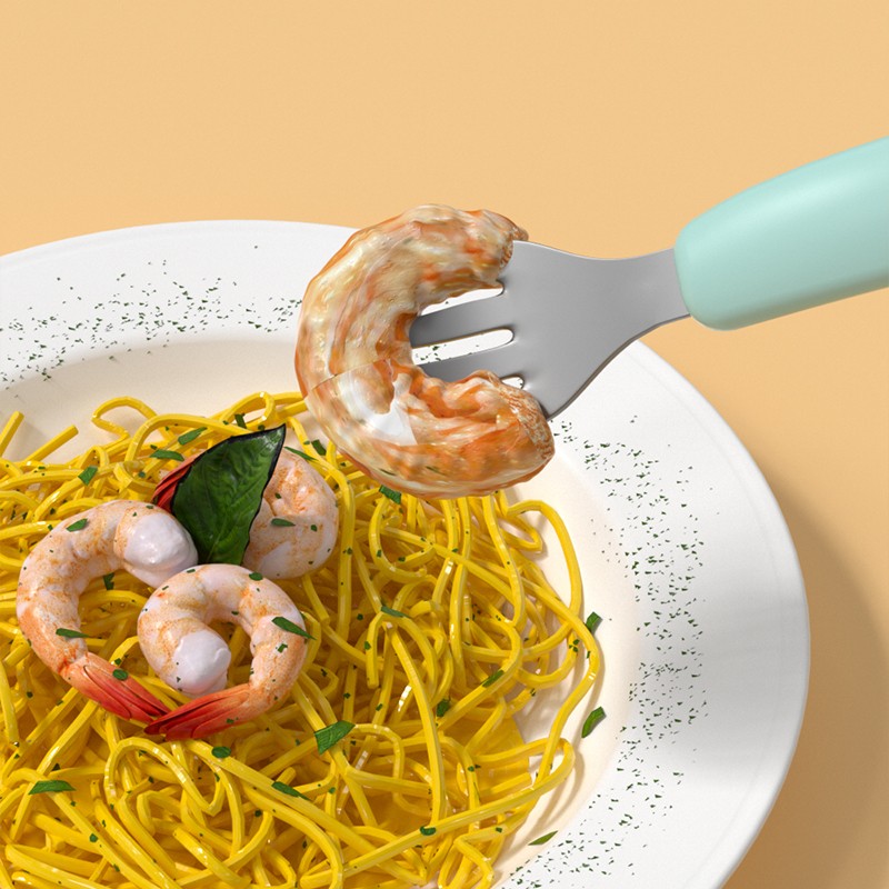 Baby Utensil Set - Dinosaur Shape Stainless