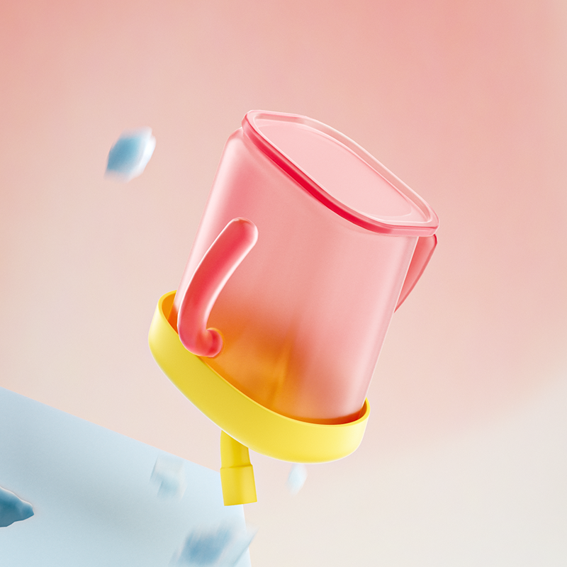 Training Straw Cup - 200ml 3in1 Curve Design