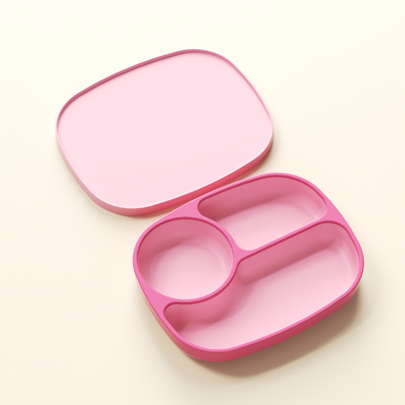 Feeding Plate - Plastic Divided with Cover