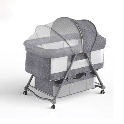 Foldable Baby Bed Supplier - Portable Plastic Crib with Wheels