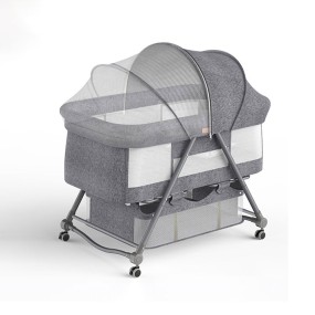Foldable Baby Bed Supplier - Portable Plastic Crib with Wheels