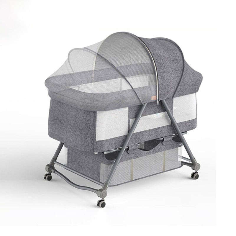 Foldable Baby Bed Supplier - Portable Plastic Crib with Wheels