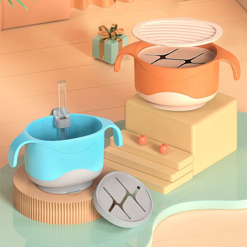 Silicone Sippy Cup Supplier - 2-in-1 Straw Lids Non-Slip