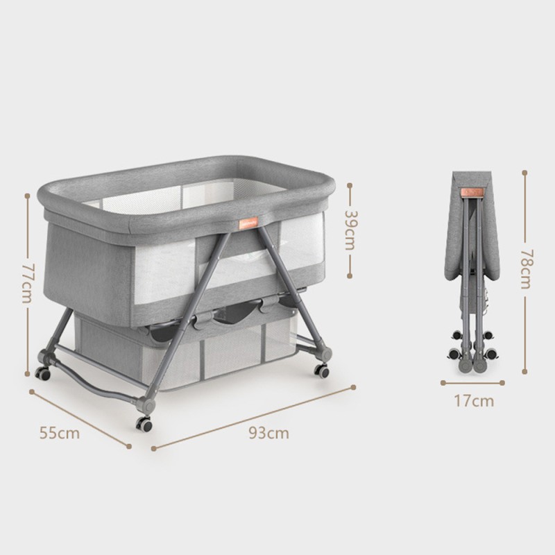 Foldable Baby Bed Supplier - Portable Plastic Crib with Wheels