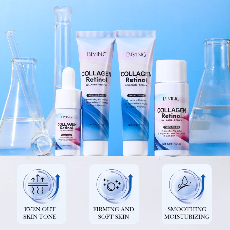 Natural Collagen Skincare Korean Private Label Natural Pure Organic Retinol Wholesale Anti-wrinkle Anti-aging Skin Care Set