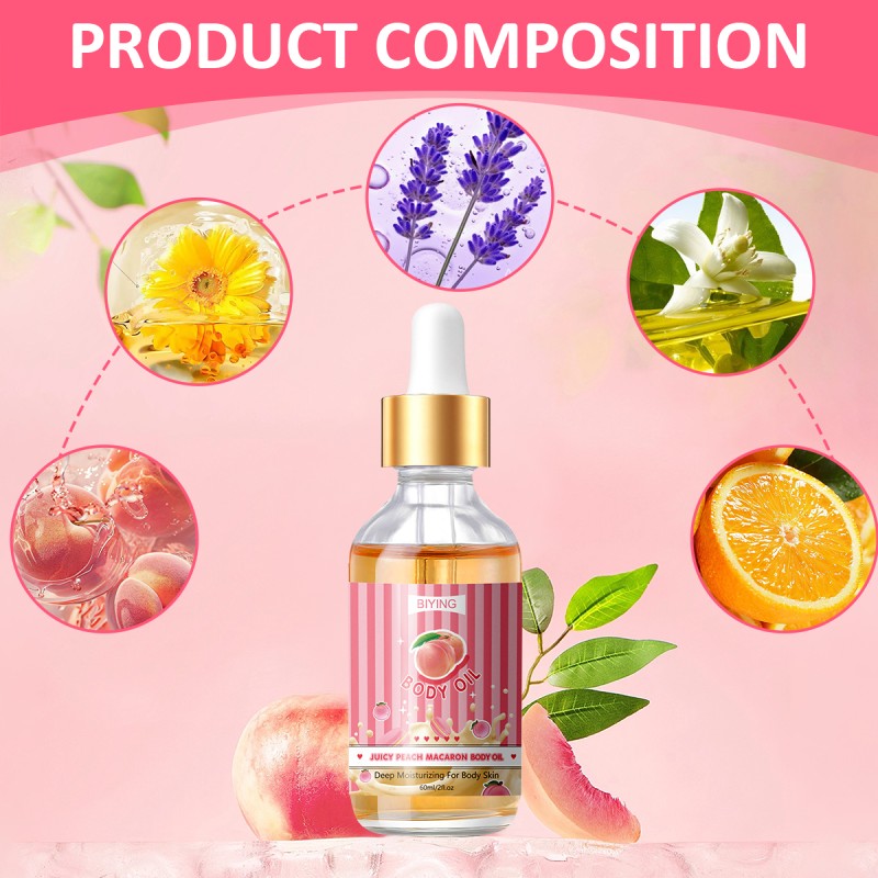 Body Juice Oil Wholesale Moisturizing Firming Pure Essential Oil for Face&Body Massage Nourishing Peach Body Oil