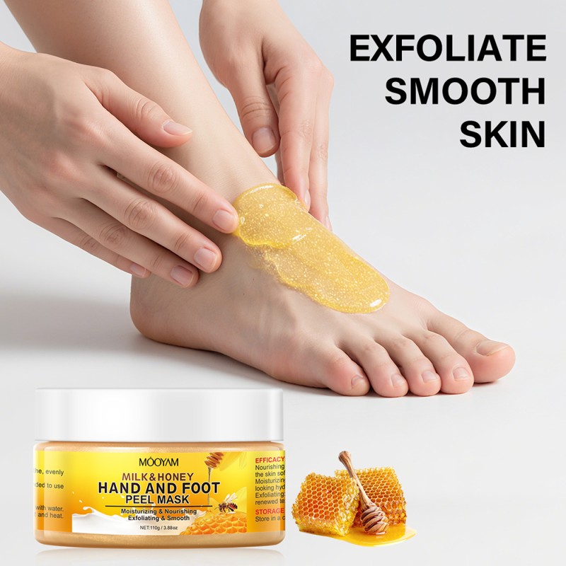 Private Label OEM Milk&Honey Hand and Foot Peel Mask Softening Smoothing Nourishing Moisturizing MOOYAM Hand and Foot Peel Mask