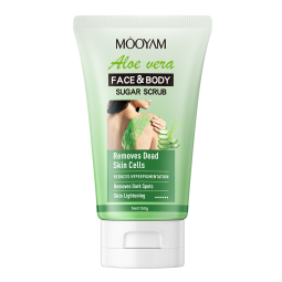 Private Label Natural Matcha Aloe Vera Face and Body Scrub for Exfoliating Whitening Brightening MOOYAM OEM Sugar Body Scrub