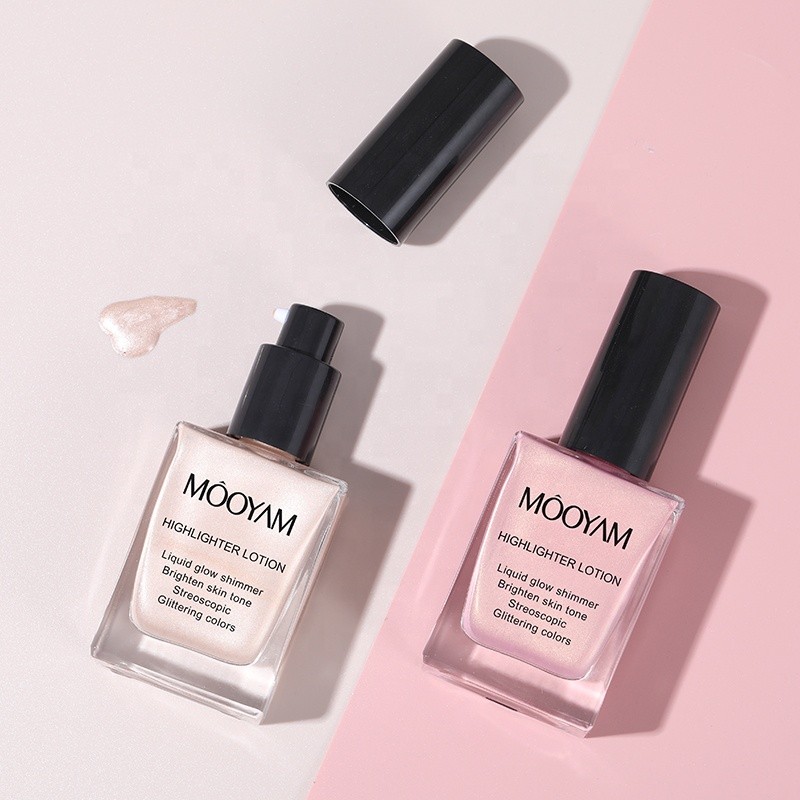 Private Label Wholesale Vegan Best Face Body Highlighter Spray Lotion Pink Gold Shimmering Illuminator Makeup Liquid Highlighter