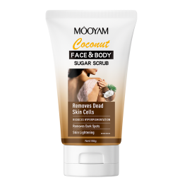 Private Label Sea Salt Exfoliating Coconut Body Scrub Vegan Fruit Body Care Whitening Exfoliating Organic MOOYAM OEM Body Scrub