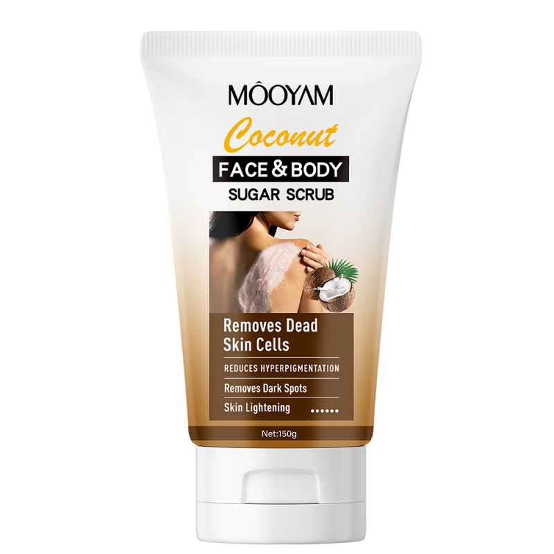 Private Label Sea Salt Exfoliating Coconut Body Scrub Vegan Fruit Body Care Whitening Exfoliating Organic MOOYAM OEM Body Scrub