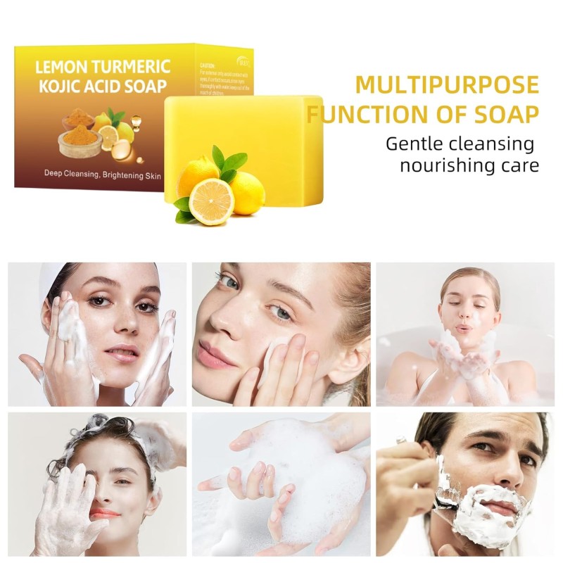Kojic Acid Dark Spot Remover Soap Lemon Turmeric Kojic Acid Soap