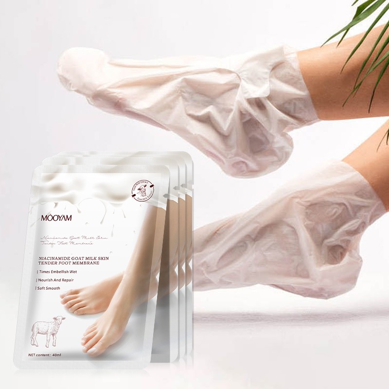 Private Label Foot Spa Care Goat Milk Foot Masks Removes Dead Skin Peeling Foot Mask