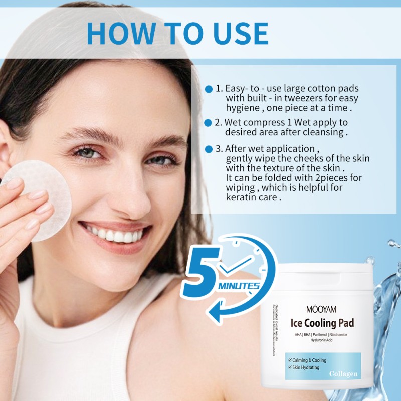 Korea Wholesale Vegan Toner Cotton Pads OEM/ODM Pore Perfecting, Improving Elasticity Soothing Moisturizing Face Toner Pads