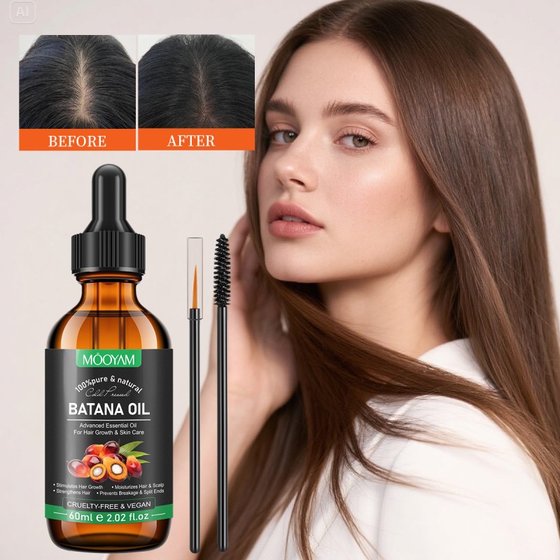 Private Label 100% Natural Organic UNREFINED Batana Oil Damaged for Men Women Scalp Care Serum MOOYAM Hair Growth Oil