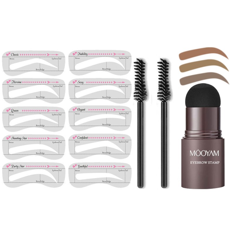 MOOYAM Wholesale One Step Eyebrow Powder Long Lasting Eyebrow Stamp Brow Shaping Kit