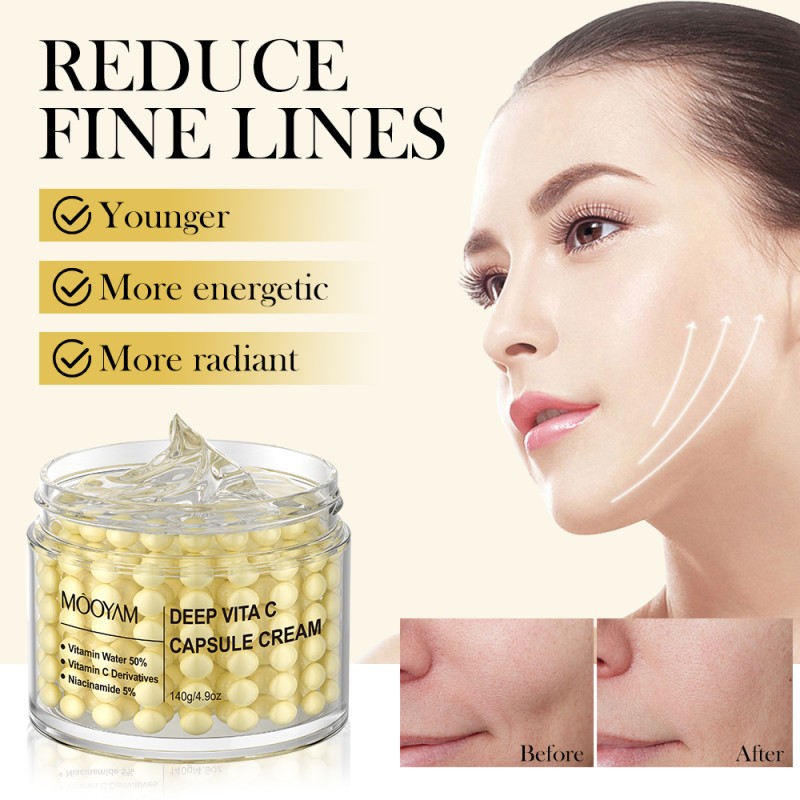 Private Label Deep Vitamin C Golden Hydrating Jelly Face Moisturizer Skincare Anti Aging Capsule Cream