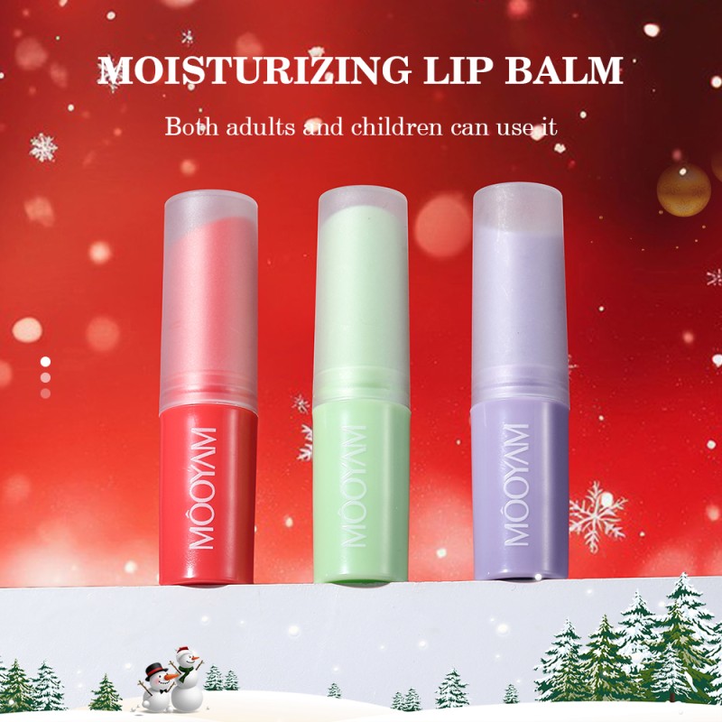 OEM Lip Balm Moisturizing Anti-cracking Cosmetics Natural Christmas Strawberry Cantaloupe Grape Nourishing Repairing Lip Balm
