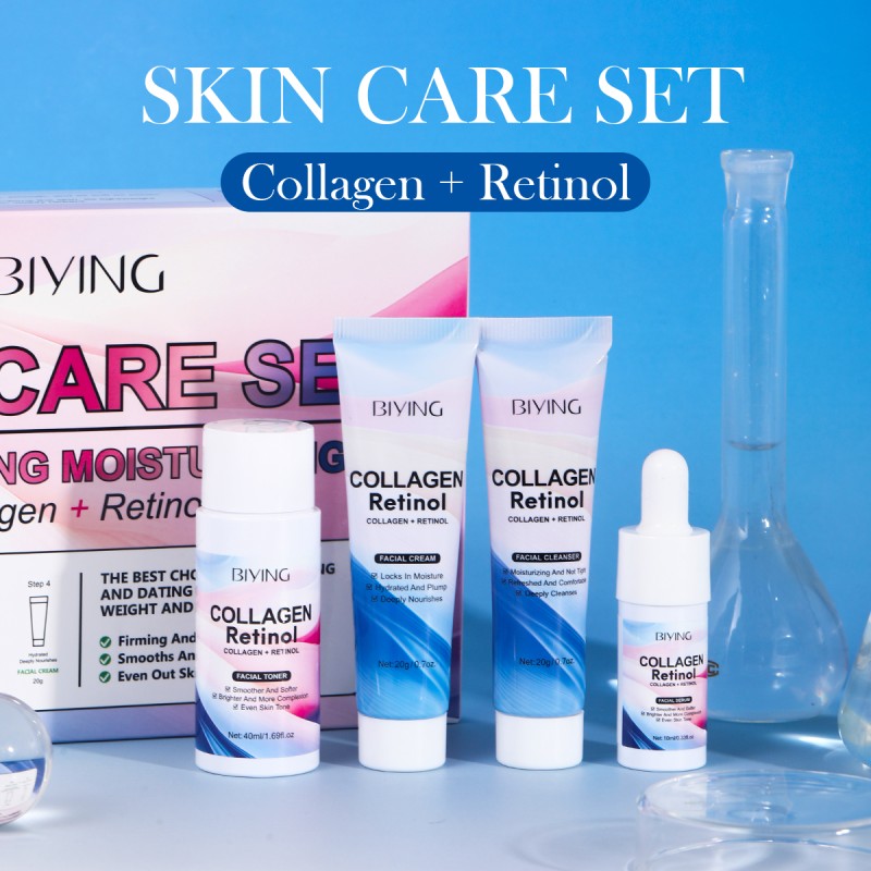 Natural Collagen Skincare Korean Private Label Natural Pure Organic Retinol Wholesale Anti-wrinkle Anti-aging Skin Care Set