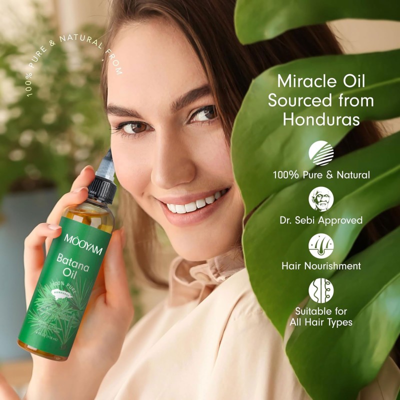 100% Pure & Natural Organic Raw Batana Oil Thicker & Stronger Hair Batana Oil for Hair Growth From Honduras