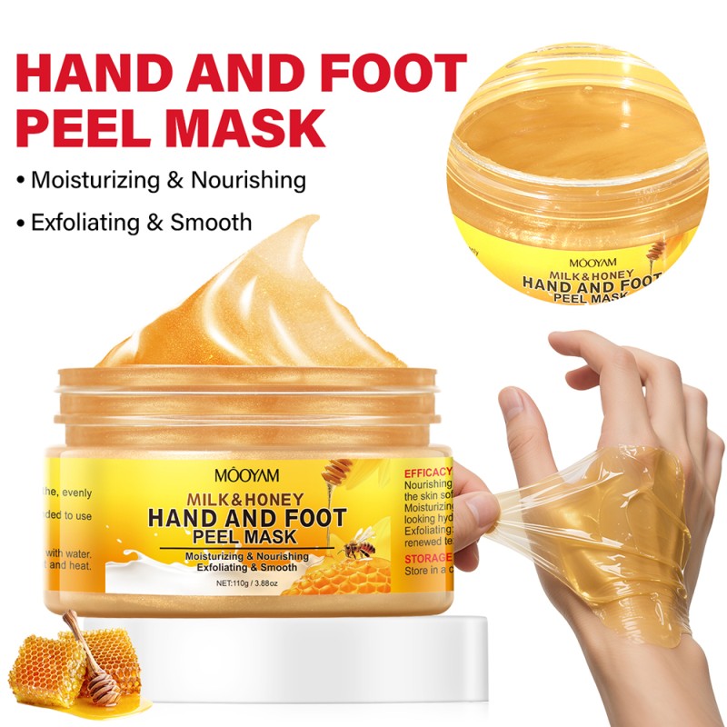 Private Label OEM Milk&Honey Hand and Foot Peel Mask Softening Smoothing Nourishing Moisturizing MOOYAM Hand and Foot Peel Mask