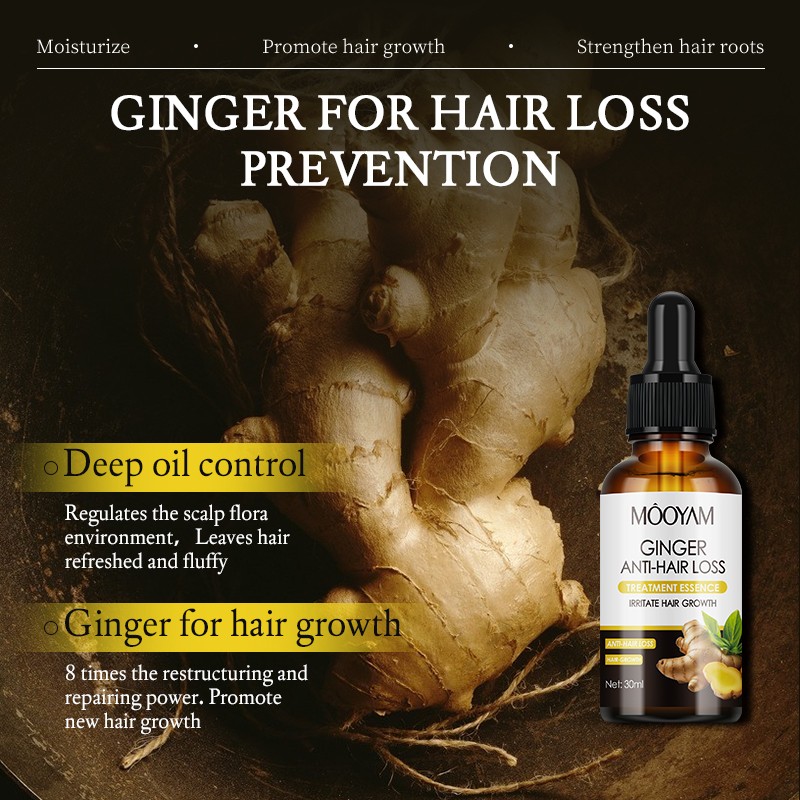 OEM Ginger Anti-hair Loss Essence Nourishing Serum Powerful Hair Moisturizing Formula Smooth 30ml MOOYAM Hair Care Growth Serum