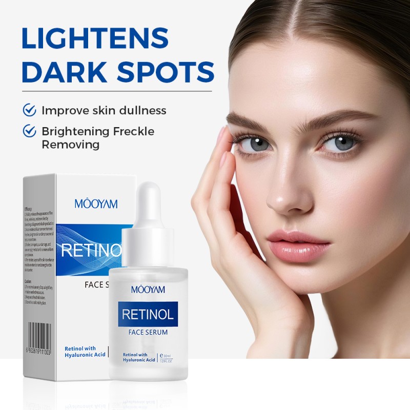 Private Label Retinol & Hyaluronic Acid Serum 30ml Anti-Wrinkle Smooth Fine Lines & Firm Skin MOOYAM Facial Serum