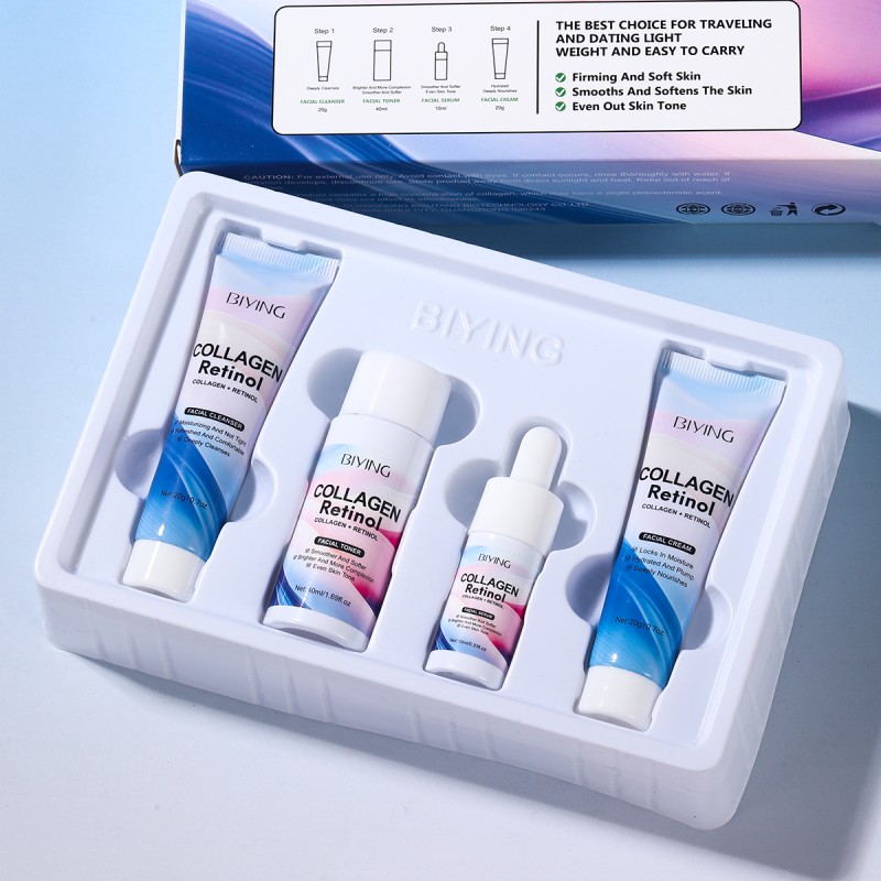 Natural Collagen Skincare Korean Private Label Natural Pure Organic Retinol Wholesale Anti-wrinkle Anti-aging Skin Care Set