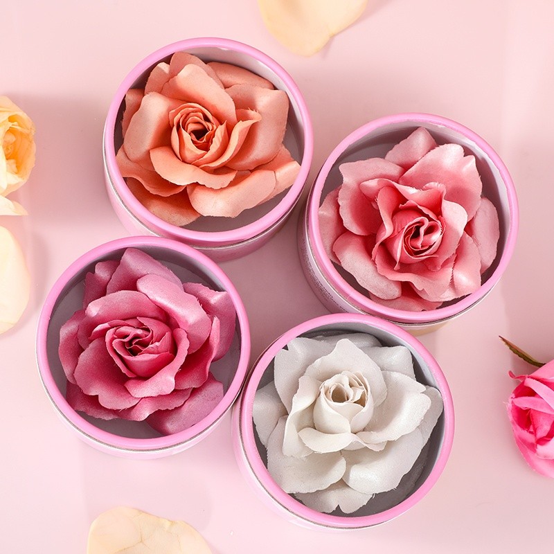 Custom Private Label Vegan Flower Shape 3D Rose Blush Highlighter Makeup Cheek Contour Rouge Shimmer Flower Petals 3D Rose Blush