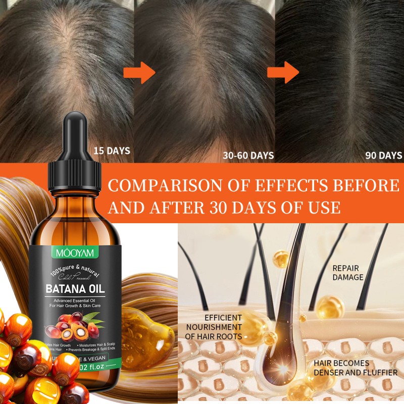 Private Label 100% Natural Organic UNREFINED Batana Oil Damaged for Men Women Scalp Care Serum MOOYAM Hair Growth Oil