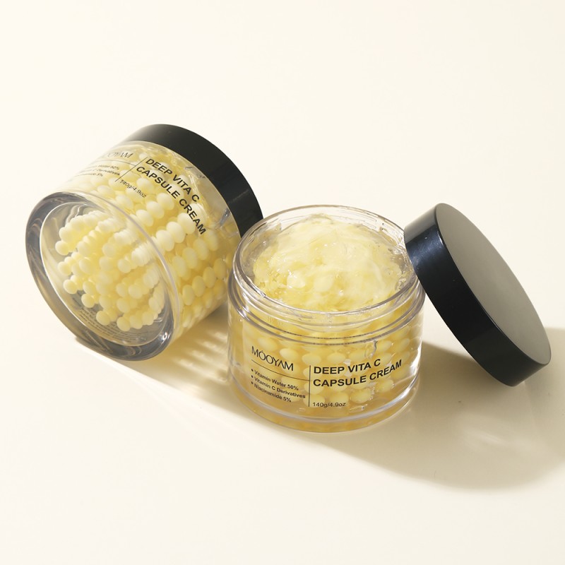 Private Label Deep Vitamin C Golden Hydrating Jelly Face Moisturizer Skincare Anti Aging Capsule Cream