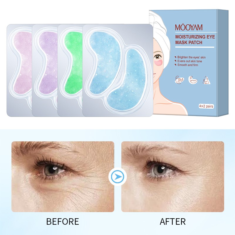 Private Label Under Eye Pads Moisturizing Crystal Glitter Eye Masks Gel with Collagen Hydrogel Under Eye Patches