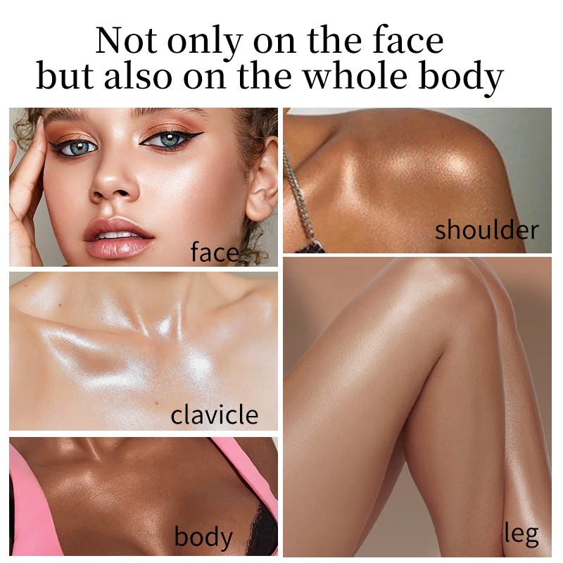 Private Label Wholesale Vegan Best Face Body Highlighter Spray Lotion Pink Gold Shimmering Illuminator Makeup Liquid Highlighter