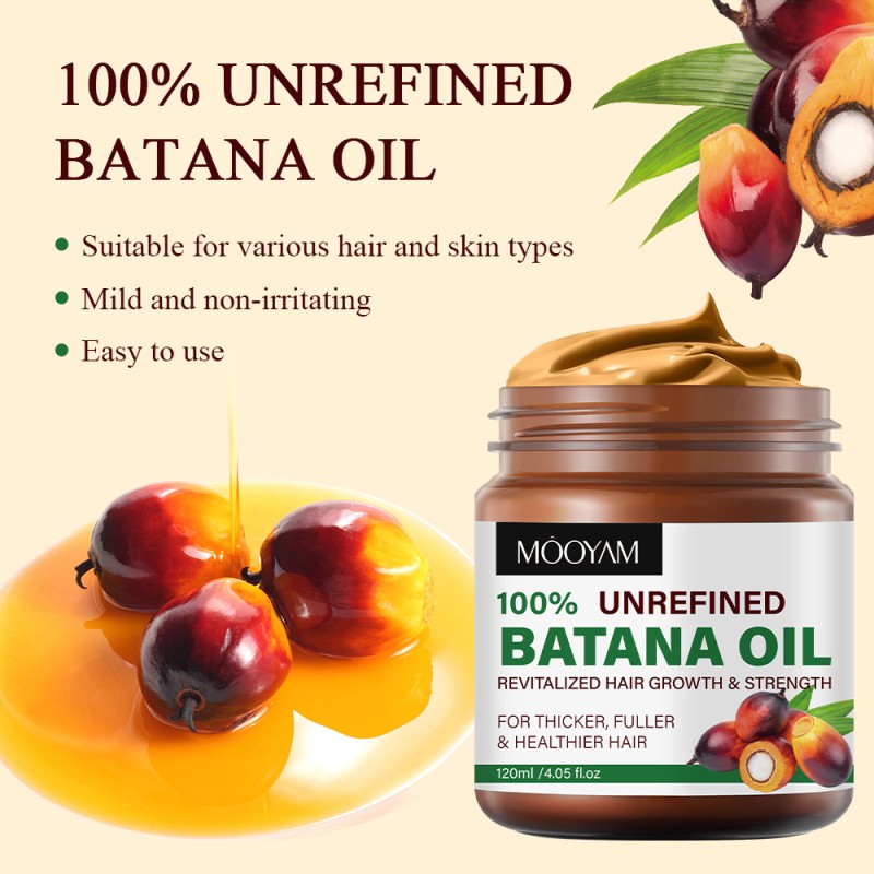 Private Label Hair Care100% UNREFINED Batana Oil 120ML for Damaged Hair Promotes Growth Pure Organic & Natural MOOYAM Hair Oil
