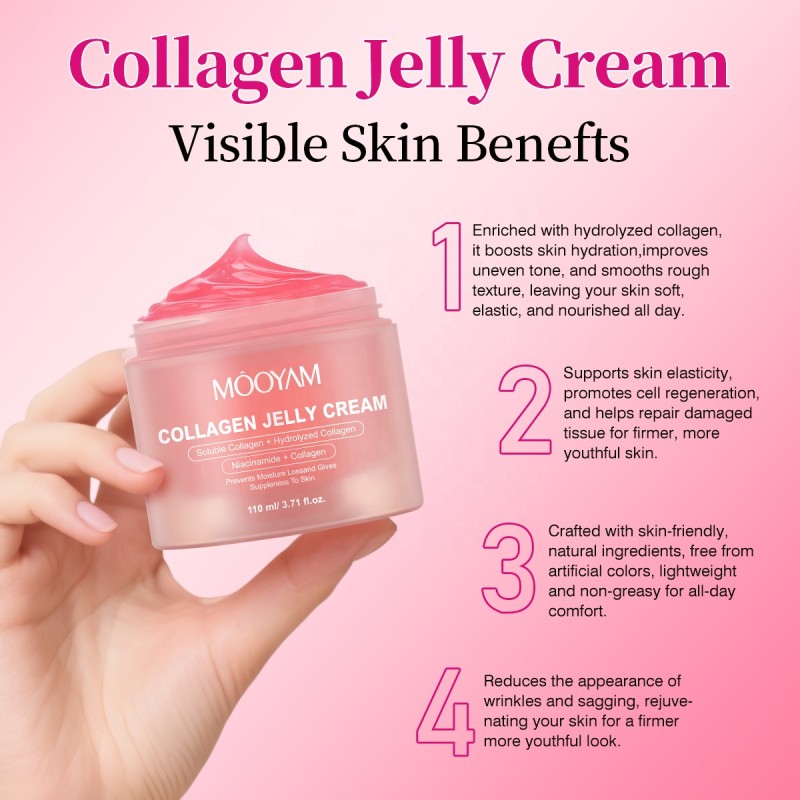 Collagen Niacinamide Jelly Cream Private Label Pore Shrinking Hydrating Anti Aging Jelly Cream for Face Dark Spots