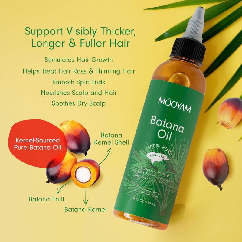 100% Pure & Natural Organic Raw Batana Oil Thicker & Stronger Hair Batana Oil for Hair Growth From Honduras