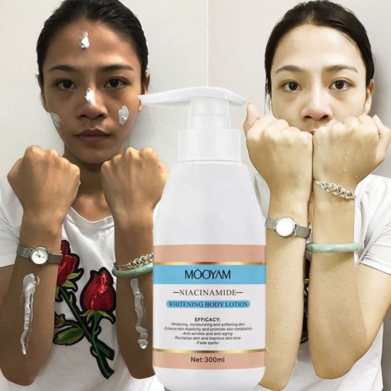 300ml Niacinamide Whitening Body Lotion Cream  Moisturizing Dark Skin Care Improve Lightening Cream