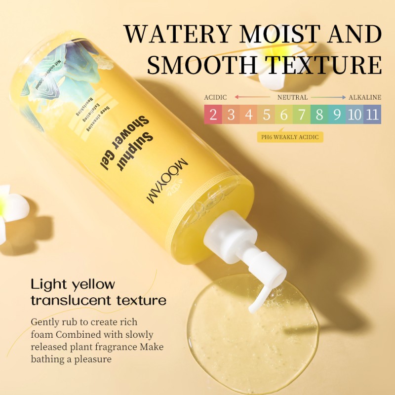 500ml Private Label OEM Sulphur Shower Gel Moisturizing Nourishing Exfoliating Deep Cleansing New Arrival Shower Gel
