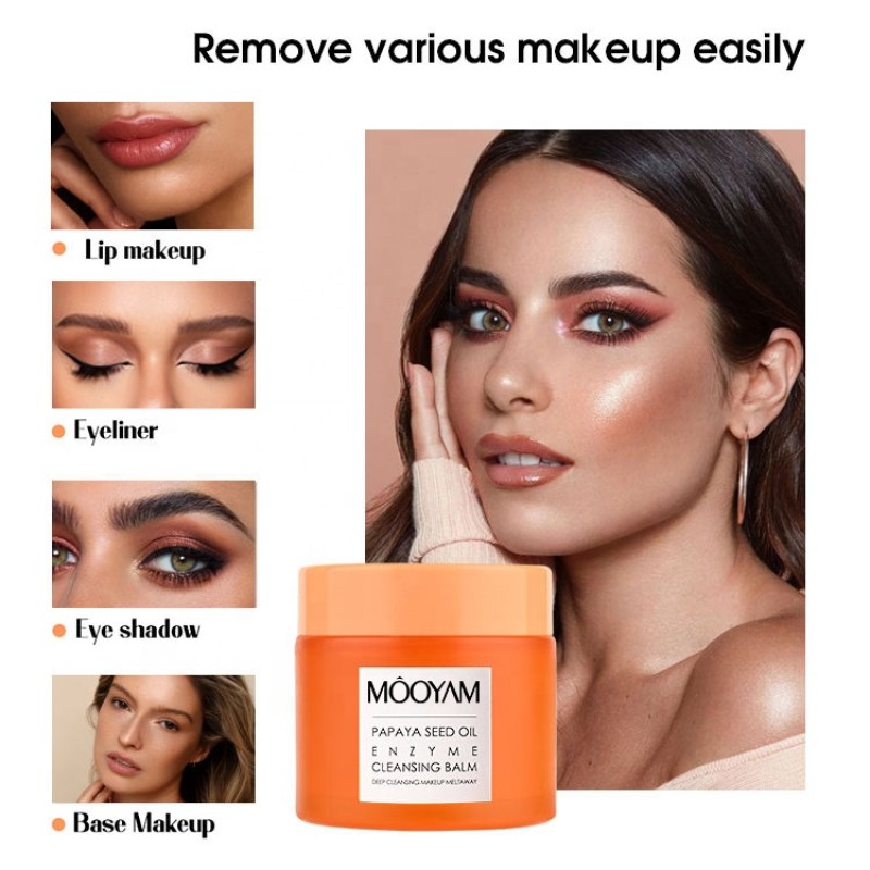 Private Label Custom Skincare Natural Organic Face Eye Cleanser Papaya Makeup Remover Cleansing Balm