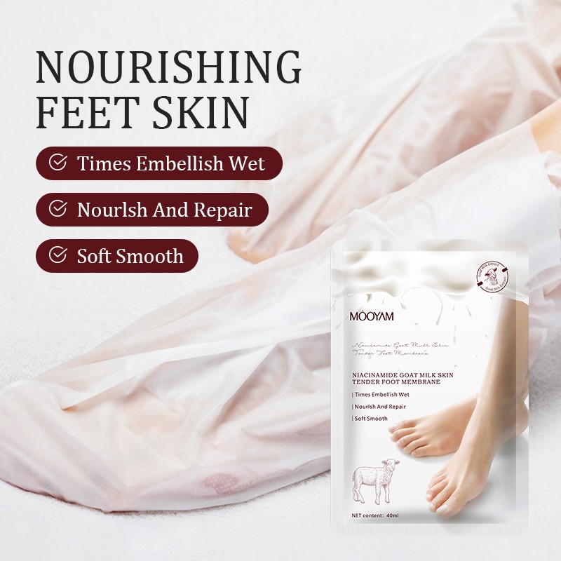 Private Label Foot Spa Care Goat Milk Foot Masks Removes Dead Skin Peeling Foot Mask