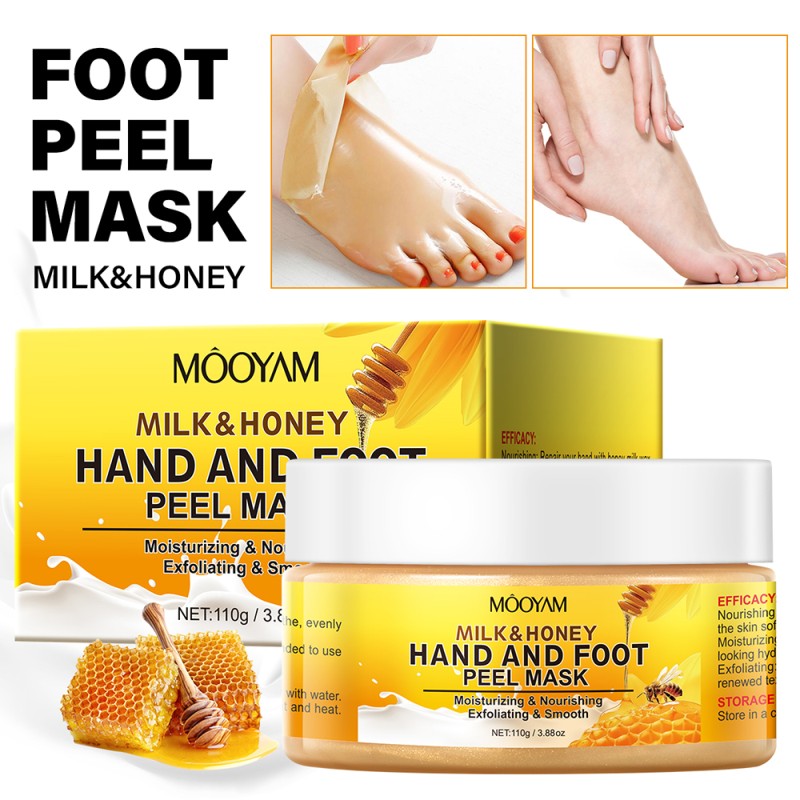 Private Label OEM Milk&Honey Hand and Foot Peel Mask Softening Smoothing Nourishing Moisturizing MOOYAM Hand and Foot Peel Mask