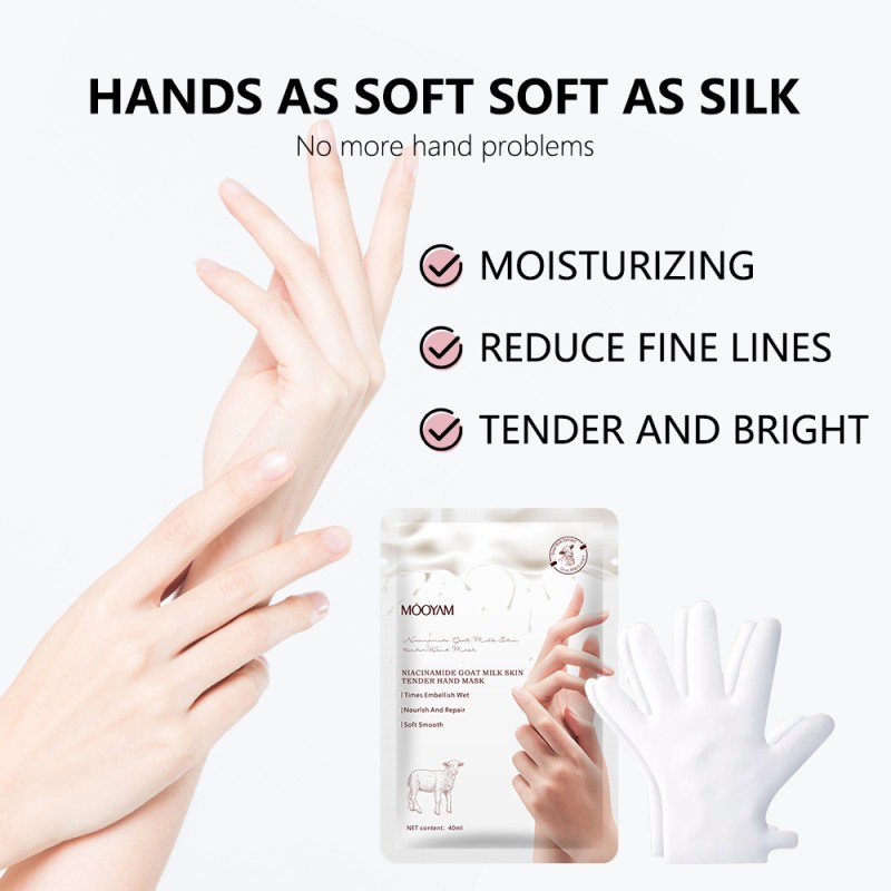 Wholesale Skin Care Moisturizing Peeling Gloves Hand Mask Whitening Goat Milk Hand Sheet Mask