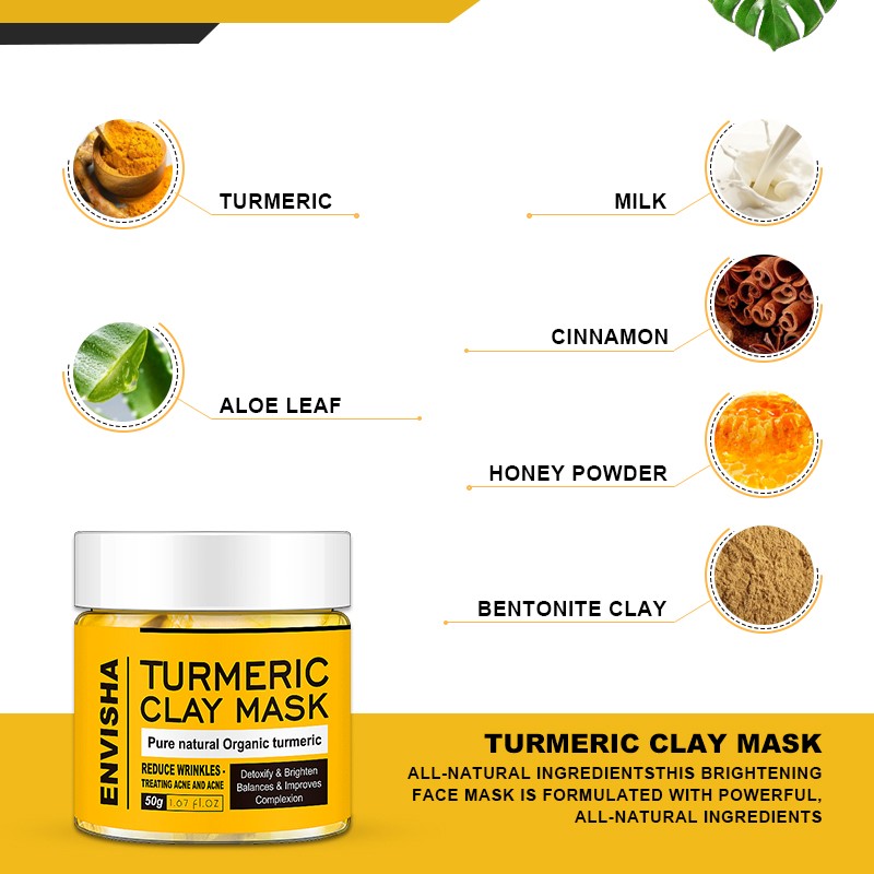 Clay Mask Manufacturer - White Bentonite Blackhead Deep Cleaning Turmeric Mask