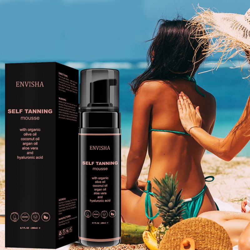 Self Tanner Mousse Factory - OEM ODM Organic Shimmer Ultra Dark Sunless Tanning Mousse