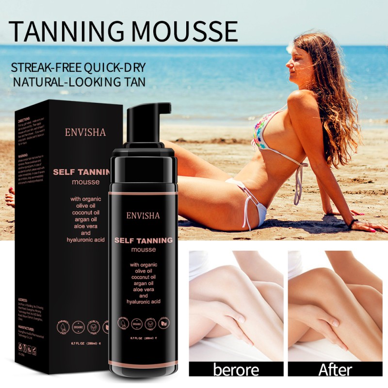Self Tanner Mousse Factory - OEM ODM Organic Shimmer Ultra Dark Sunless Tanning Mousse