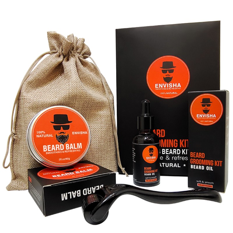 Beard Growth Oil Set Factory - 5 Pcs Private Label Organic Beard Growth Oil Set for Men