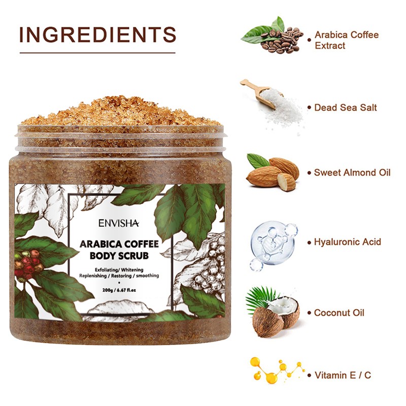 Body Scrub Manufacturer - Private Label Arabic Black Coffee Exfoliator Scrub